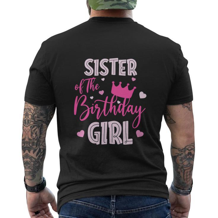 Funny Sister Of The Birthday Girl Cute Pink Men's Crewneck Short Sleeve Back Print T-shirt