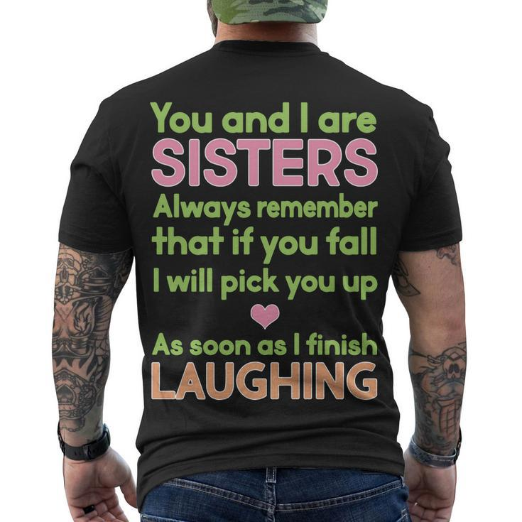 Funny Sisters Laughing Tshirt Men's Crewneck Short Sleeve Back Print T-shirt