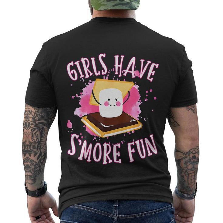 Funny Smores Camping Girls Have Smore Fun Camper Glamping Men's Crewneck Short Sleeve Back Print T-shirt