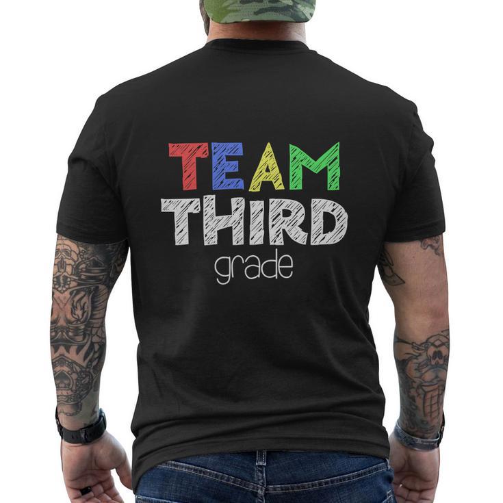 Funny Team Third Grade 3Rd Grade Back To School Men's Crewneck Short Sleeve Back Print T-shirt