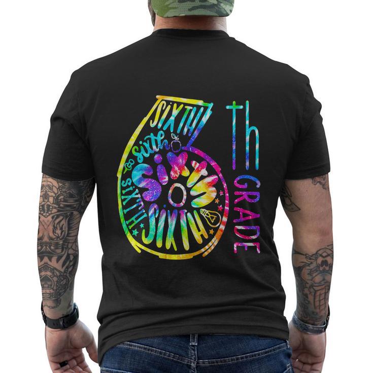 Funny Tie Dye Six 6Th Grade Typography Back To School Men's Crewneck Short Sleeve Back Print T-shirt