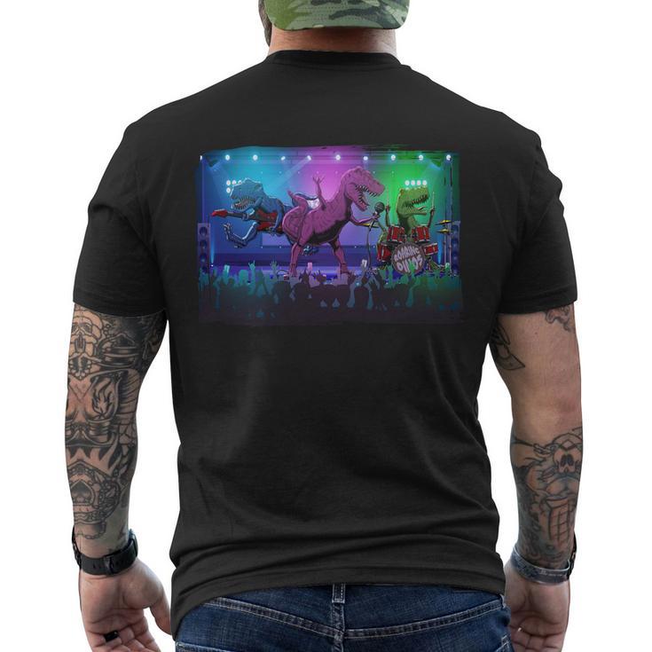 Funny Trex Dinosaurs Rock Band Concert Men's Crewneck Short Sleeve Back Print T-shirt