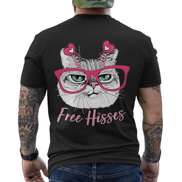 Funny Valentine Cat Free Hisses Men's Crewneck Short Sleeve Back Print T-shirt