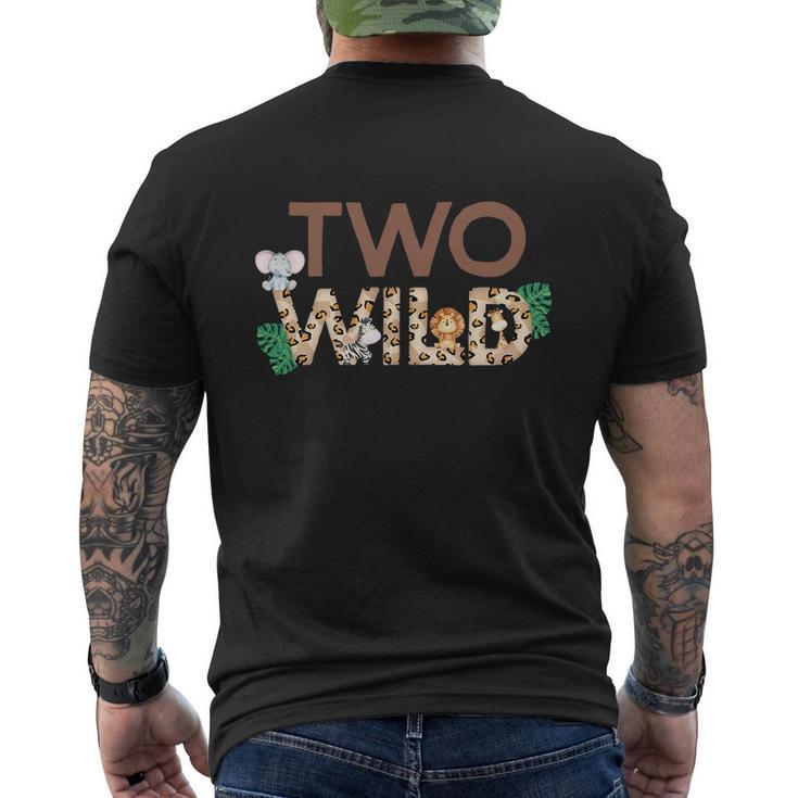 Funny Wild Two Animal Safari 2Nd Birthday Men's Crewneck Short Sleeve Back Print T-shirt