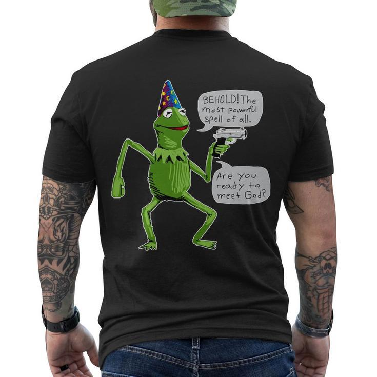 Funny Wizard Kermit Meme Men's Crewneck Short Sleeve Back Print T-shirt