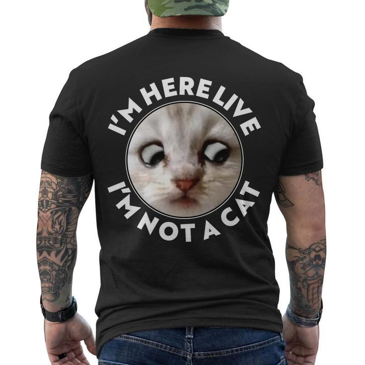Funny Zoom Lawyer Cat Meme Im Here Live Im Not A Cat Tshirt Men's Crewneck Short Sleeve Back Print T-shirt