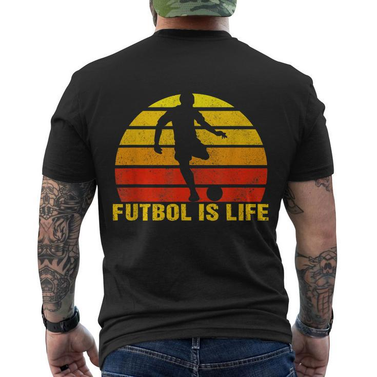 Futbol Is Life Vintage Soccer Player Sports Futbol Men's Crewneck Short Sleeve Back Print T-shirt