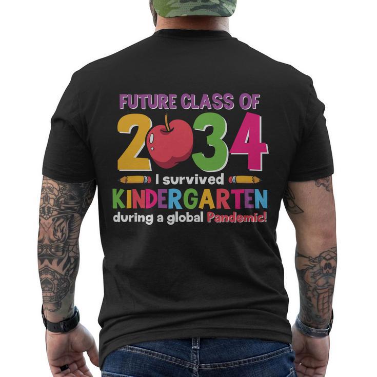 Future Class 2034 Survived Kindergarten Funny School Teacher Student Graphic Men's Crewneck Short Sleeve Back Print T-shirt