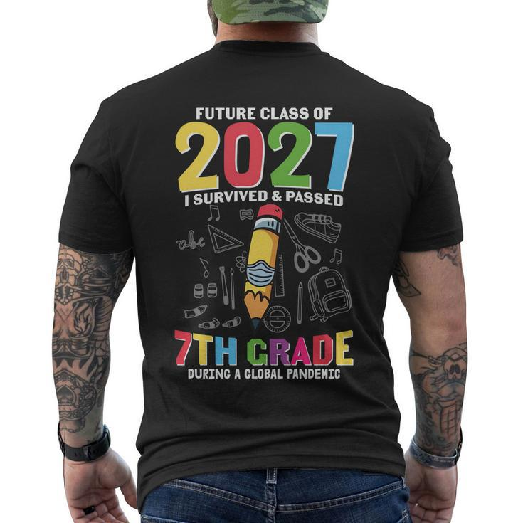 Future Class Of 2027 7Th Grade First Day Of School Back To School Men's Crewneck Short Sleeve Back Print T-shirt