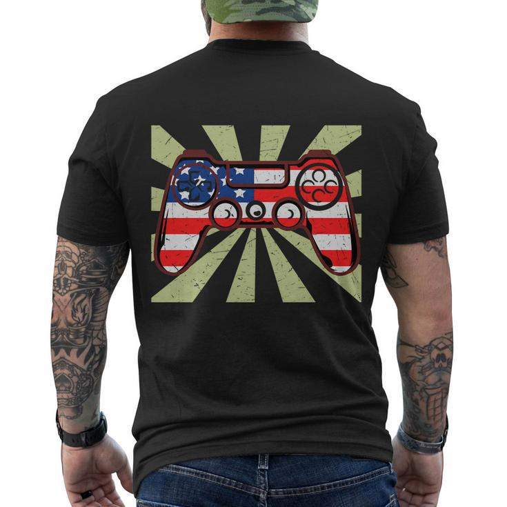 Game Controller 4Th Of July Video Game Proud American Men's T-shirt Back Print