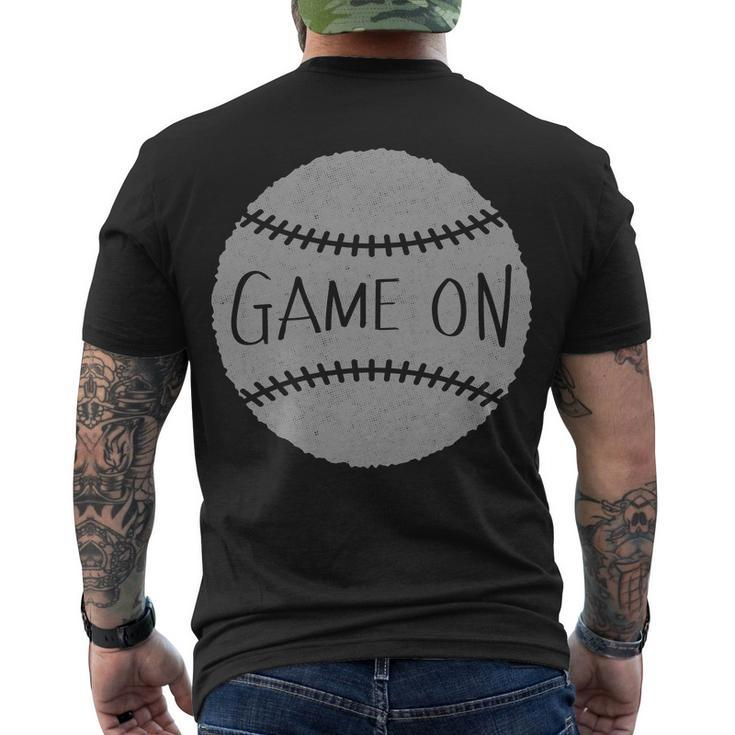 Game On Baseball Men's Crewneck Short Sleeve Back Print T-shirt