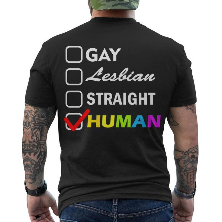 Gay Lesbian Straight Human Tshirt Men's Crewneck Short Sleeve Back Print T-shirt