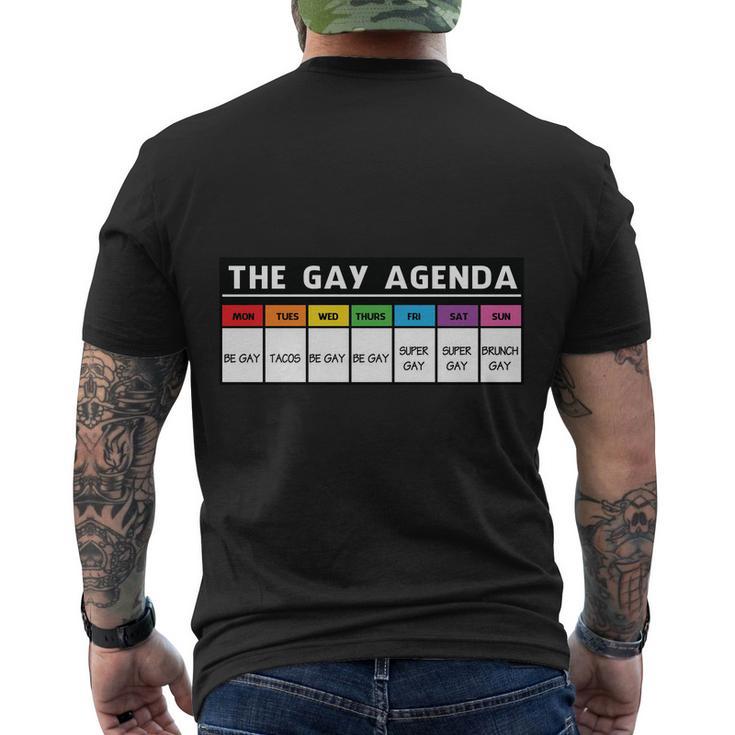 Gay Pride Agenda Lgbt Pride Month Men's Crewneck Short Sleeve Back Print T-shirt