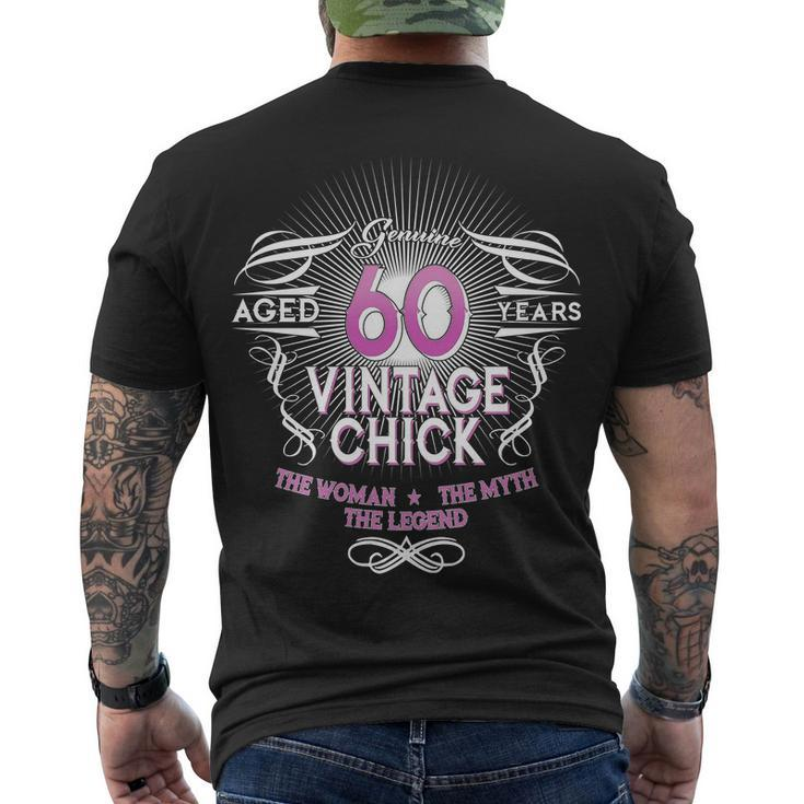 Genuine Aged 60 Years Vintage Chick 60Th Birthday Tshirt Men's Crewneck Short Sleeve Back Print T-shirt