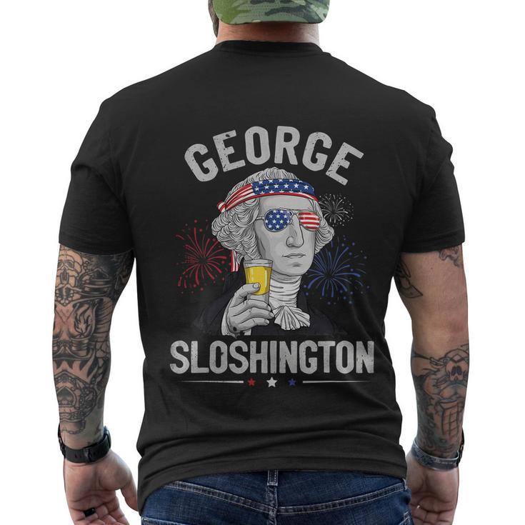 George Sloshington Washington Funny 4Th Of July Usa American Men's Crewneck Short Sleeve Back Print T-shirt