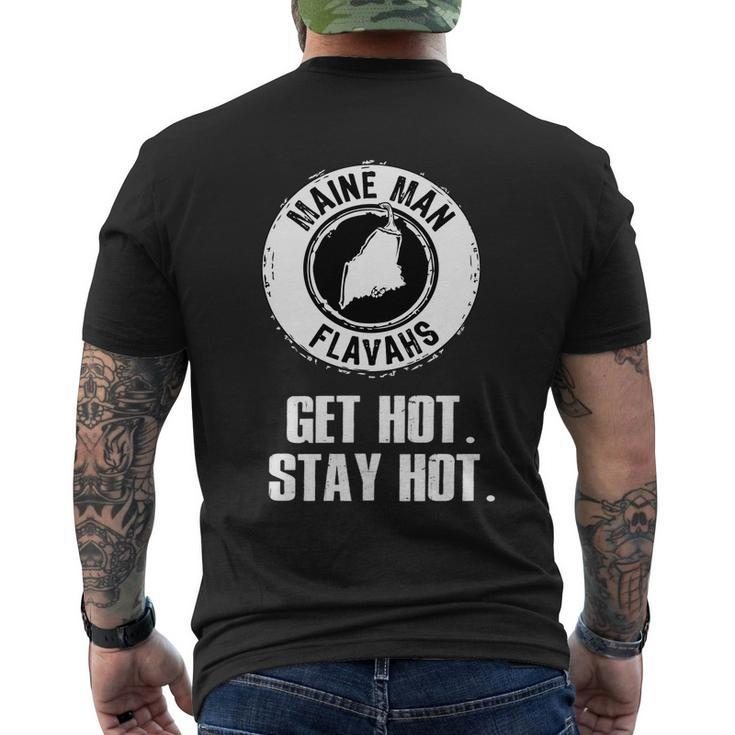 Get Hot Stay Hot Black And White Men's Crewneck Short Sleeve Back Print T-shirt