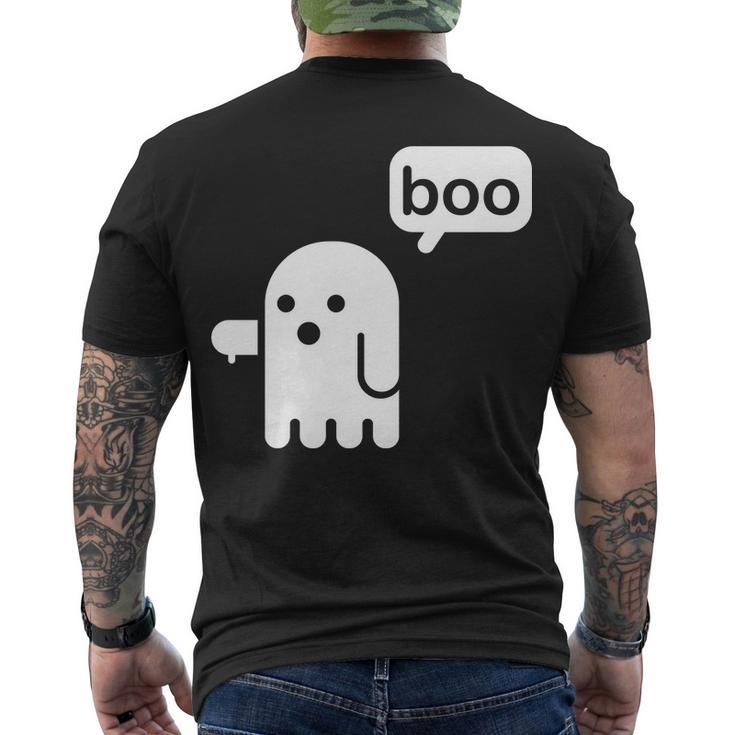 Ghost Boo Thumbs Down Men's Crewneck Short Sleeve Back Print T-shirt