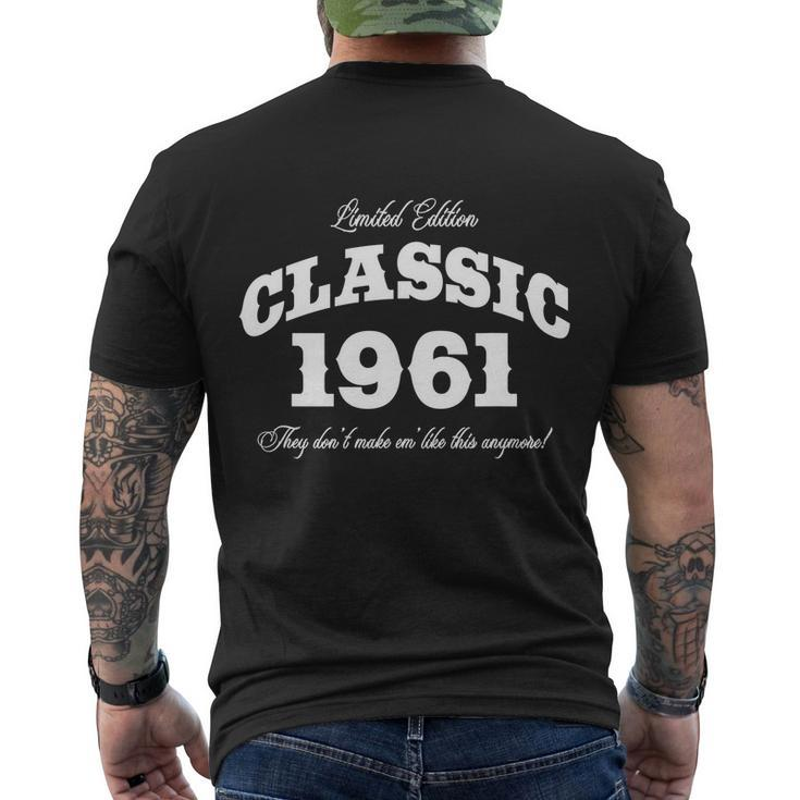 Gift For 60 Year Old Boys Girls Vintage Classic Car 1961 60Th Birthday Funny Gif Men's Crewneck Short Sleeve Back Print T-shirt