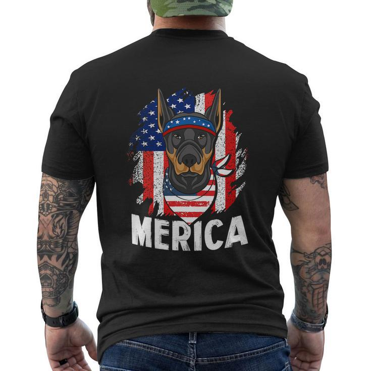 Gift For Dog 4Th Of July American Flag Patriotic Men's Crewneck Short Sleeve Back Print T-shirt