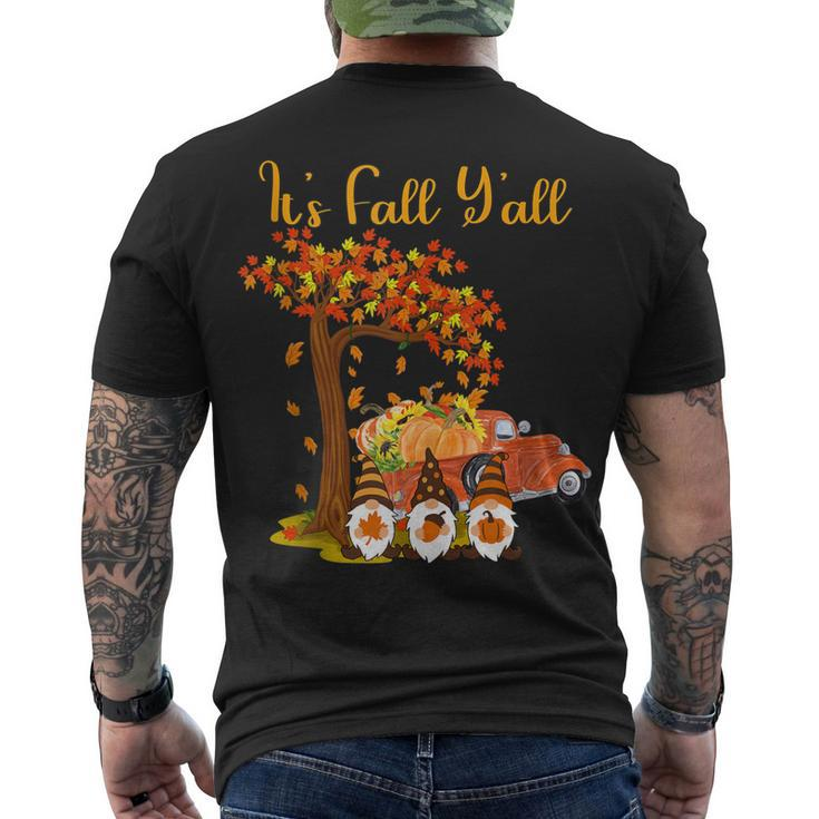 Gnomes Its Fall Yall Truck Pumpkin Tree Autumn Halloween Men's T-shirt Back Print
