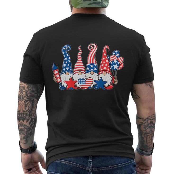 Gnomes Patriotic American Flag Cute Gnomes 4Th Of July Gift V4 Men's Crewneck Short Sleeve Back Print T-shirt