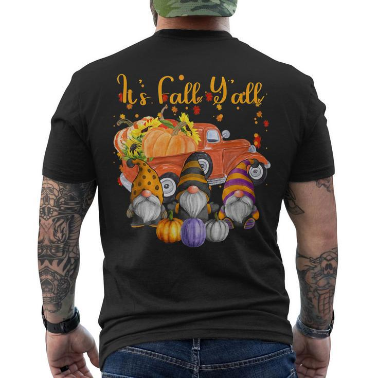 Gnomes Pumpkin Its Fall Yall Autumn Truck Cute Halloween Men's T-shirt Back Print