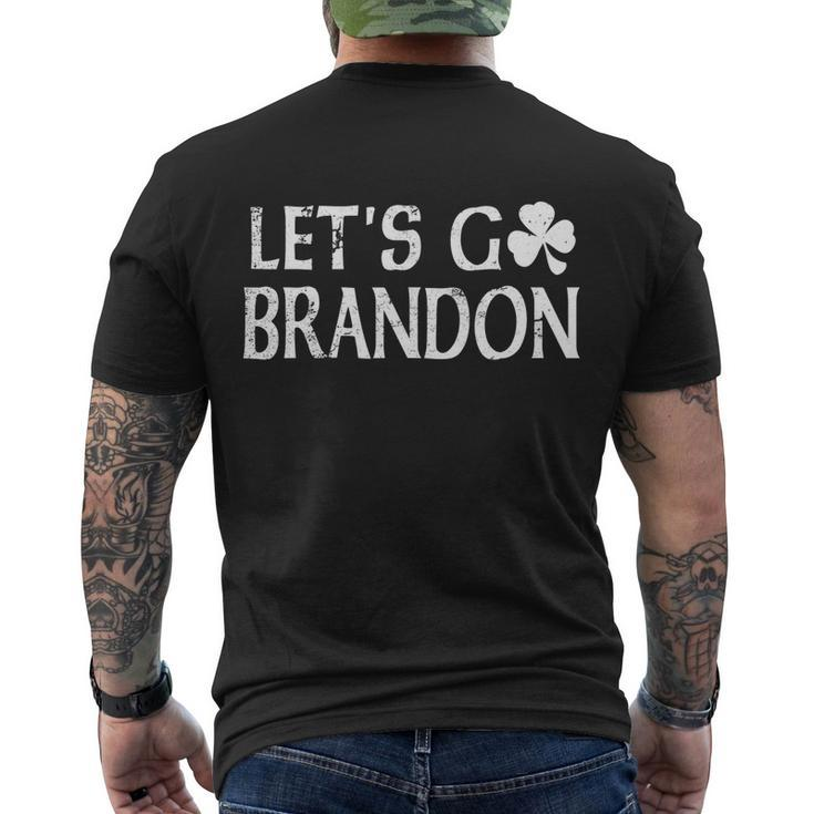 Lets Go Brandon St Patricks Day Irish Shamrock Clover Pub Men's T-shirt Back Print