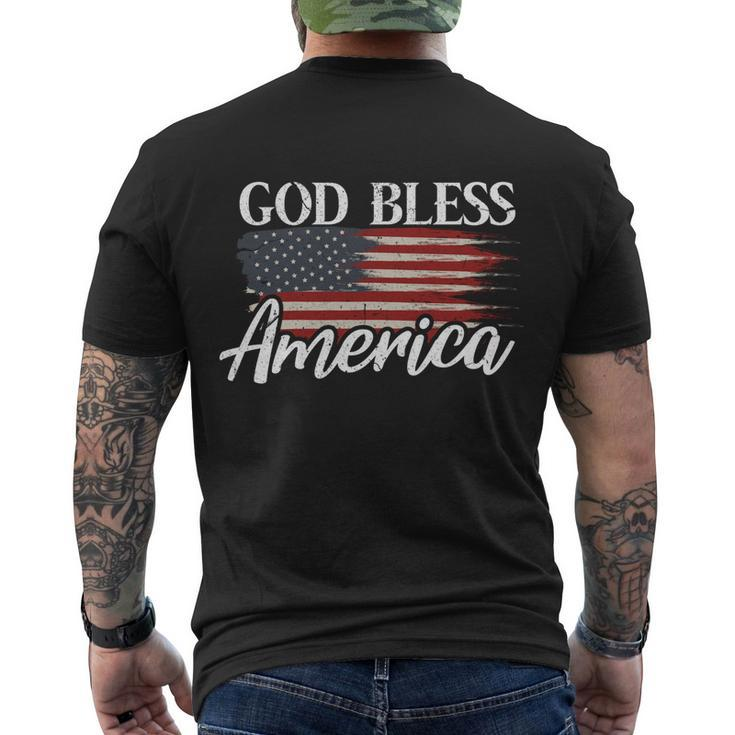 God Bless America 4Th Of July Patriotic Usa Great Gift Men's Crewneck Short Sleeve Back Print T-shirt