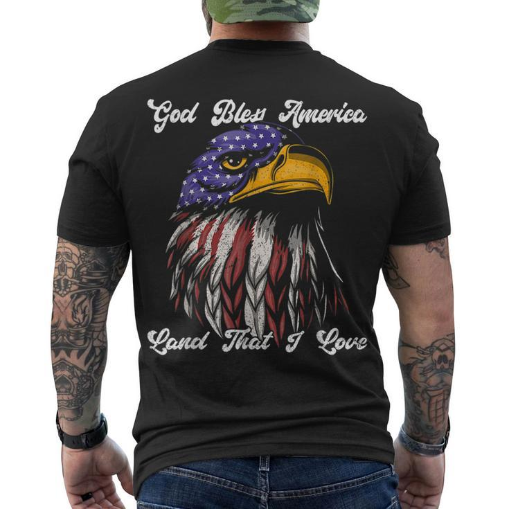God Bless America Land That I Love Us Flag 4Th Of July Men's T-shirt Back Print
