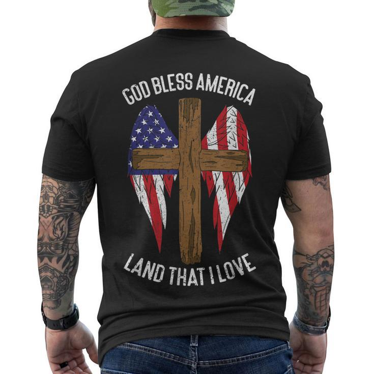 God Bless America Land That I Love Us Flag 4Th Of July V2 Men's T-shirt Back Print