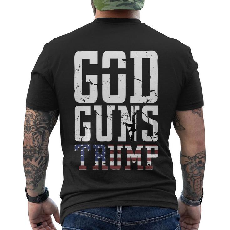 God Guns Trump Christian President Trump Supporter Gift Men's Crewneck Short Sleeve Back Print T-shirt