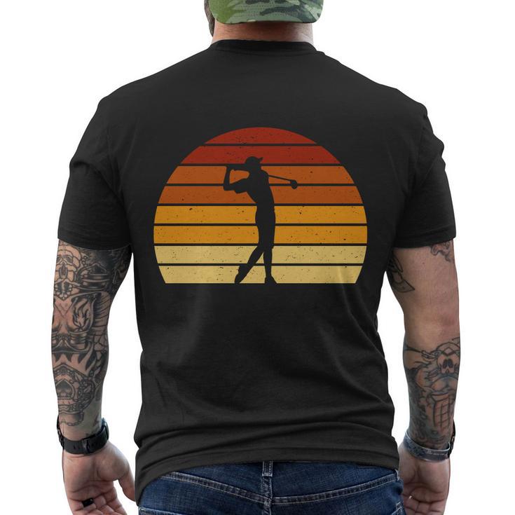 Golf Retro Sunset Golfing Men's Crewneck Short Sleeve Back Print T-shirt