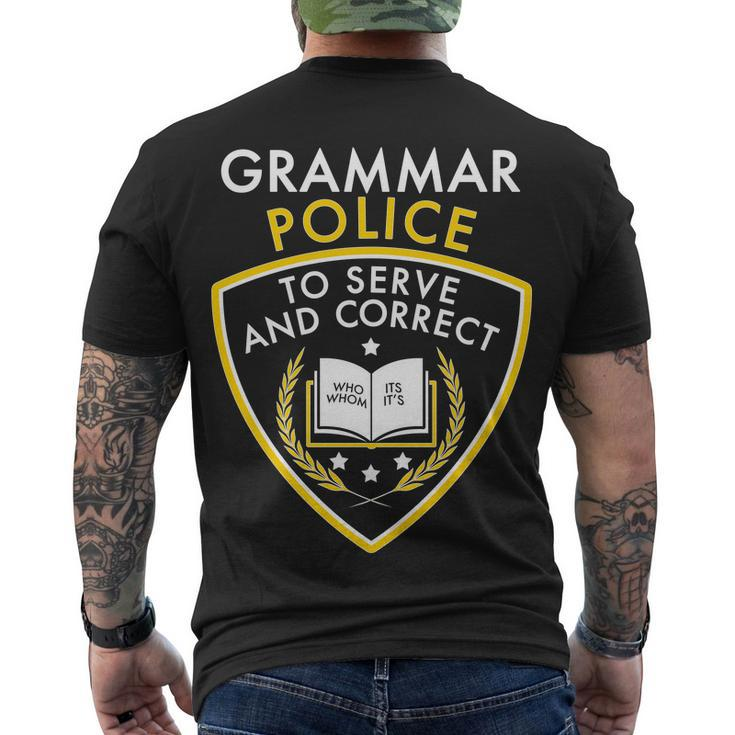 Grammar Police To Serve And Correct Funny V2 Men's Crewneck Short Sleeve Back Print T-shirt