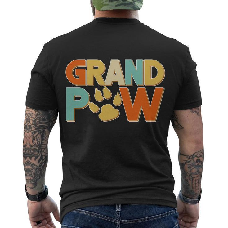 Grand Paw Funny Dog Grandpa Tshirt Men's Crewneck Short Sleeve Back Print T-shirt