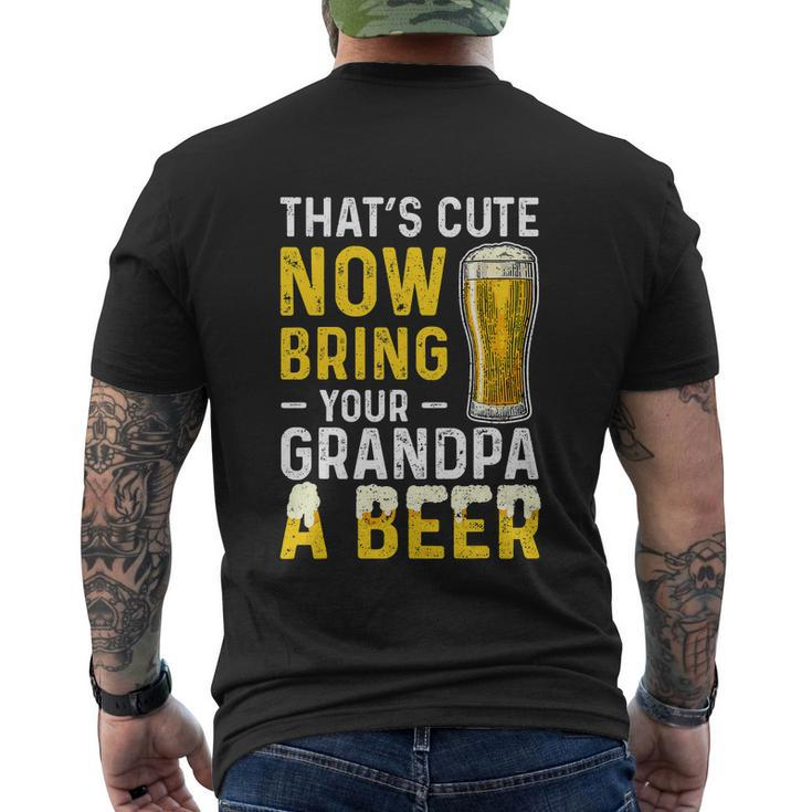 Grandpa A Beer Fathers Day Funny Drinking Men's Crewneck Short Sleeve Back Print T-shirt