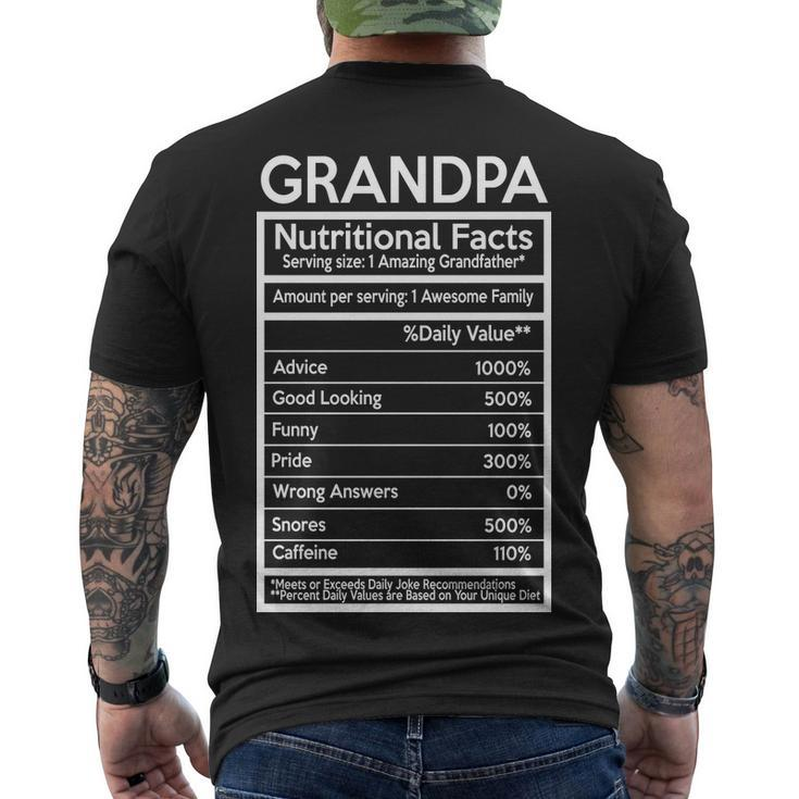 Grandpa Nutritional Facts Men's Crewneck Short Sleeve Back Print T-shirt