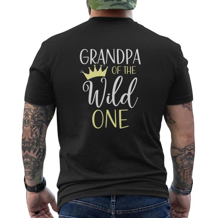 Grandpa Of The Wild One First Birthday Matching Family Men's Crewneck Short Sleeve Back Print T-shirt
