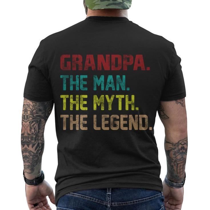 Grandpa The Man The Myth The Legend Tshirt Men's Crewneck Short Sleeve Back Print T-shirt