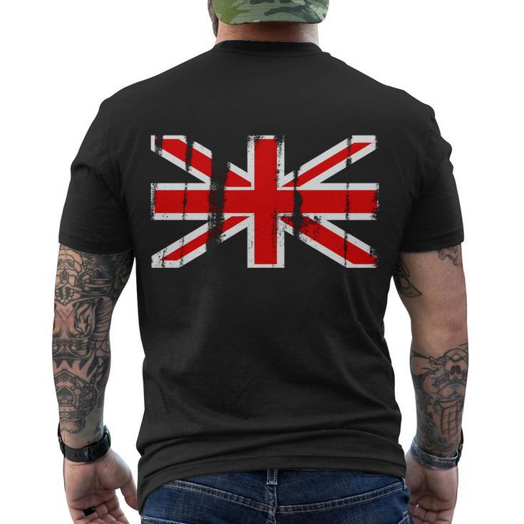 Great Britain Vintage British Union Flag Men's Crewneck Short Sleeve Back Print T-shirt