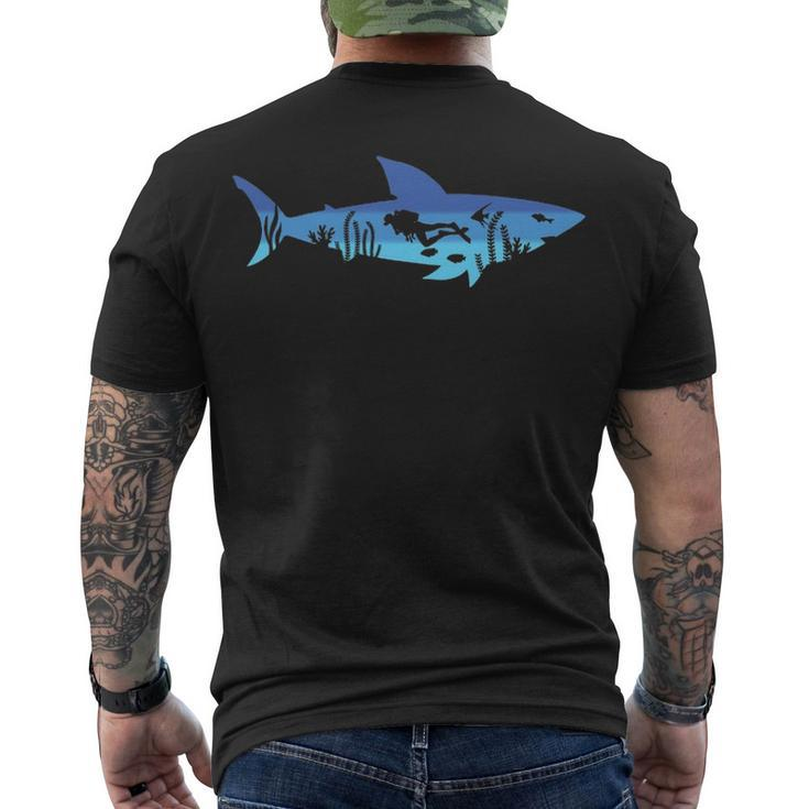 Great White Shark Diving Outfit For Diver V2 Men's T-shirt Back Print