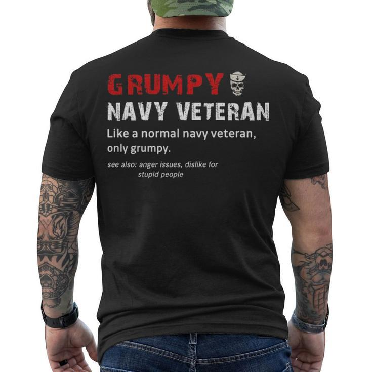 Grumpy Navy Veteran Men's Crewneck Short Sleeve Back Print T-shirt