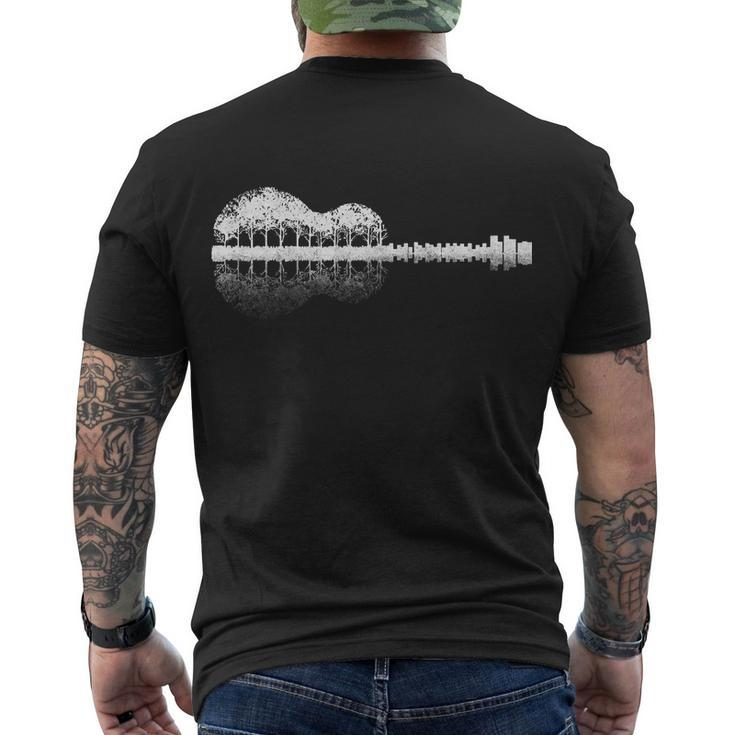 Guitar Landscape Tshirt Men's Crewneck Short Sleeve Back Print T-shirt