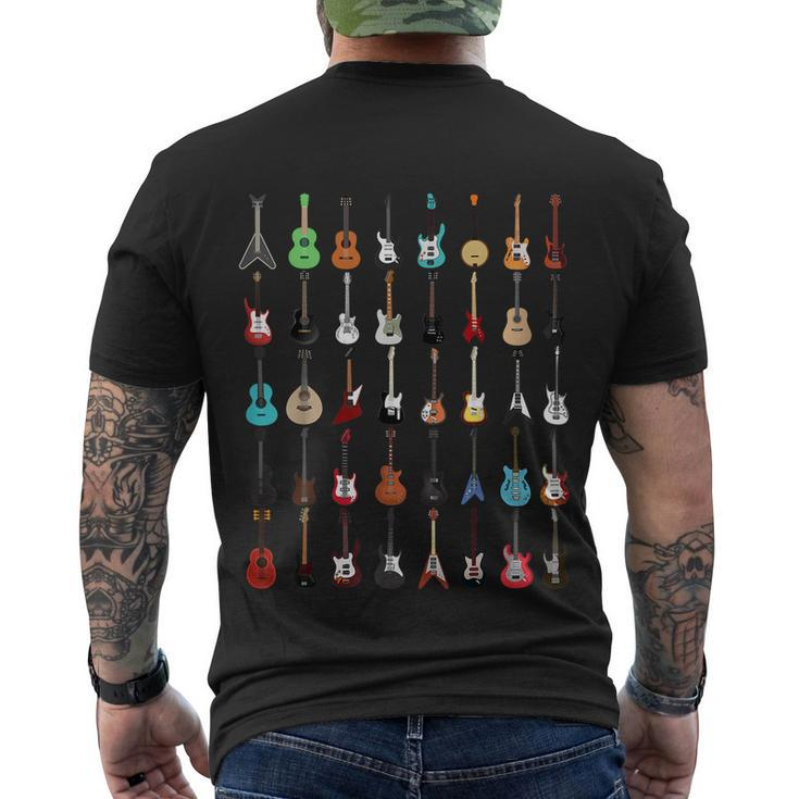 Guitar Musical Instrument Gift Rock N Roll Gift Men's Crewneck Short Sleeve Back Print T-shirt