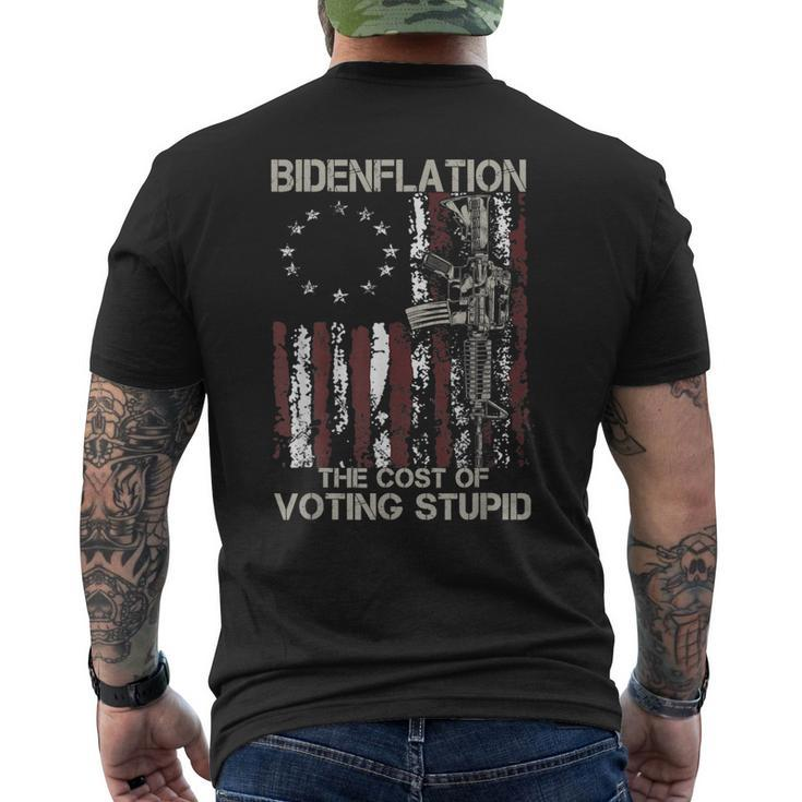 Gun Usa Flag Patriots Bidenflation The Cost Of Voting Stupid Men's T-shirt Back Print