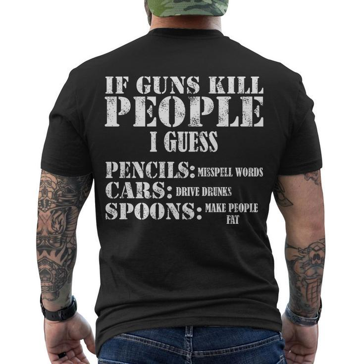 Guns Kill People Cars Drive Drunk Tshirt Men's Crewneck Short Sleeve Back Print T-shirt