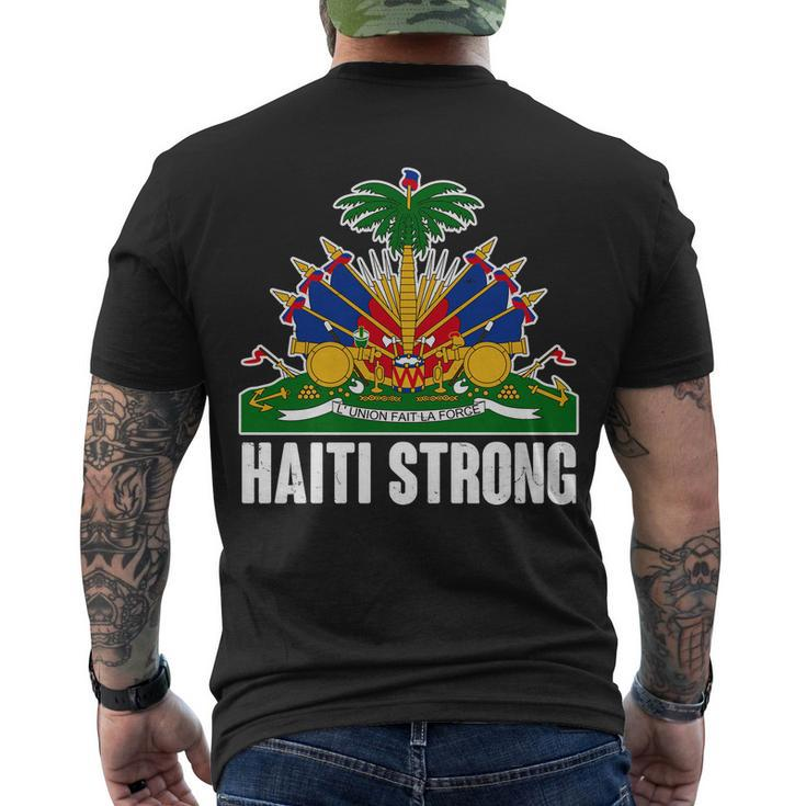 Haiti Strong Flag Symbol Logo Men's Crewneck Short Sleeve Back Print T-shirt
