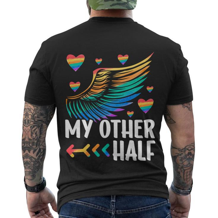 My Other Half Lgbtq Couple Matching Gay Boyfriend Lesbian Men's T-shirt Back Print