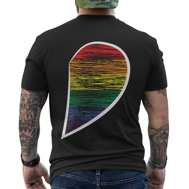 Halfheart Lgbt Gay Pride Lesbian Bisexual Ally Quote Men's Crewneck Short Sleeve Back Print T-shirt