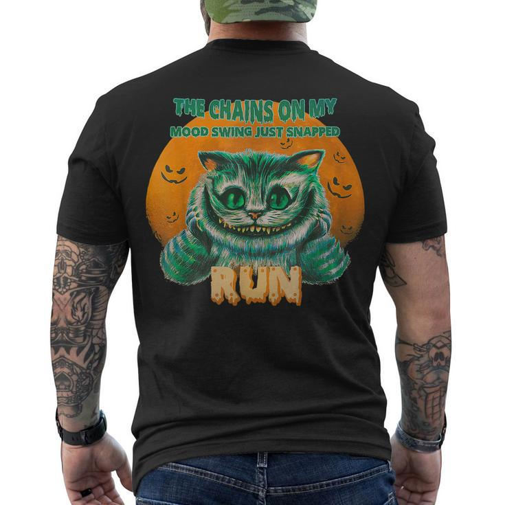 Halloween Cat The Chains On My Mood Swing Just Snapped Run V2 Men's T-shirt Back Print