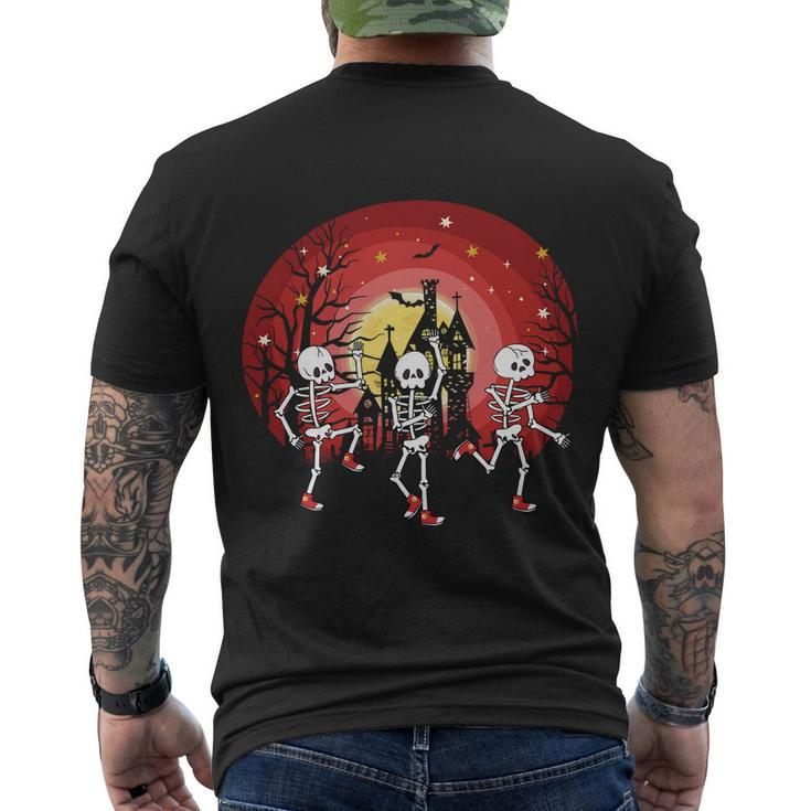 Halloween Dancing Skeletons Halloween Skeletons Min Men's T-shirt Back Print